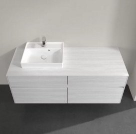 Тумба под раковину Villeroy & Boch Collaro 140х50 см с подсветкой ДСП белое дерево C074B0E8