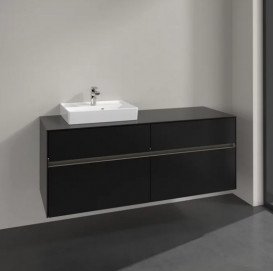 Тумба під раковину Villeroy & Boch Collaro 140х50 см із підсвічуванням МДФ чорний матовий лак C074B0PD