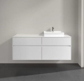 Тумба під раковину Villeroy & Boch Collaro 140х50 см із підсвічуванням ДСП матовий білий C075B0MS