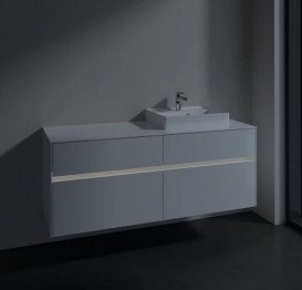 Тумба під раковину Villeroy & Boch Collaro 140х50 см із підсвічуванням ДСП матовий білий C075B0MS