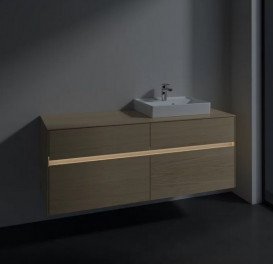Тумба під раковину Villeroy & Boch Collaro 140х50 см із підсвічуванням ДСП північний дуб C075B0VJ