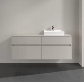 Тумба під раковину Villeroy & Boch Collaro 140х50 см із підсвічуванням ДСП м'який сірий C075B0VK