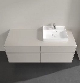 Тумба під раковину Villeroy & Boch Collaro 140х50 см із підсвічуванням ДСП м'який сірий C075B0VK