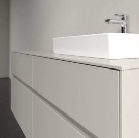 Тумба під раковину Villeroy & Boch Collaro 140х50 см із підсвічуванням ДСП м'який сірий C075B0VK