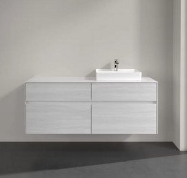 Тумба под раковину Villeroy & Boch Collaro 140х50 см с подсветкой ДСП белое дерево C075B0E8