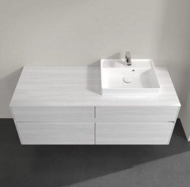 Тумба под раковину Villeroy & Boch Collaro 140х50 см с подсветкой ДСП белое дерево C075B0E8