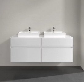 Тумба под раковину Villeroy & Boch Collaro 140х50 см с подсветкой МДФ глянцевый белый C076B0DH