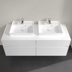 Тумба под раковину Villeroy & Boch Collaro 140х50 см с подсветкой МДФ глянцевый белый C076B0DH