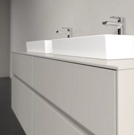 Тумба под раковину Villeroy & Boch Collaro 140х50 см с подсветкой ДСП мягкий серый C076B0VK