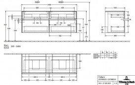 Тумба под раковину Villeroy & Boch Collaro 140х50 см с подсветкой ДСП мягкий серый C076B0VK