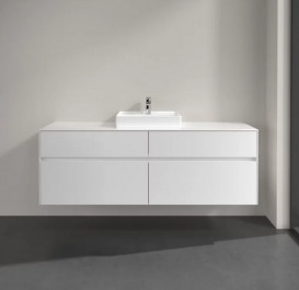 Тумба під раковину Villeroy & Boch Collaro 160х50 см із підсвічуванням МДФ глянсовий білий C077B0DH