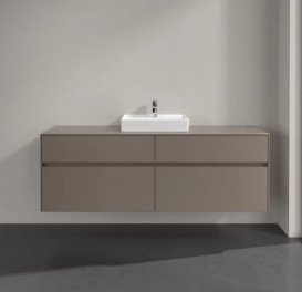 Тумба під раковину Villeroy & Boch Collaro 160х50 см із підсвічуванням ДСП трюфель сірий C077B0VG