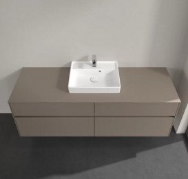 Тумба під раковину Villeroy & Boch Collaro 160х50 см із підсвічуванням ДСП трюфель сірий C077B0VG