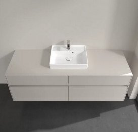 Тумба под раковину Villeroy & Boch Collaro 160х50 см с подсветкой ДСП мягкий серый C077B0VK