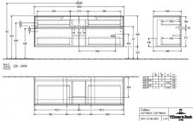 Тумба под раковину Villeroy & Boch Collaro 160х50 см с подсветкой ДСП мягкий серый C077B0VK