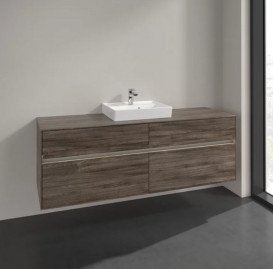 Тумба под раковину Villeroy & Boch Collaro 160х50 см с подсветкой ДСП каменный дуб C077B0RK