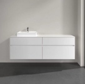 Тумба под раковину Villeroy & Boch Collaro 160х50 см с подсветкой ДСП матовый белый C078B0MS
