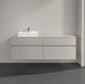 Тумба під раковину Villeroy&Boch Collaro 160х50 см з підсвічуванням ДСП м'який сірий C078B0VK