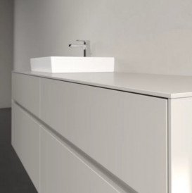Тумба під раковину Villeroy&Boch Collaro 160х50 см з підсвічуванням ДСП м'який сірий C078B0VK