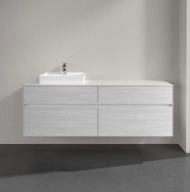 Тумба под раковину Villeroy & Boch Collaro 160х50 см с подсветкой ДСП белое дерево C078B0E8