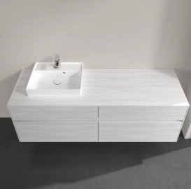 Тумба под раковину Villeroy & Boch Collaro 160х50 см с подсветкой ДСП белое дерево C078B0E8