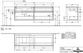 Тумба под раковину Villeroy & Boch Collaro 160х50 см с подсветкой ДСП белое дерево C078B0E8