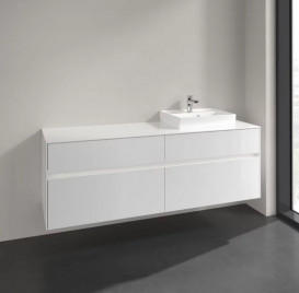 Тумба під раковину Villeroy & Boch Collaro 160х50 см із підсвічуванням ДСП матовий білий C079B0MS