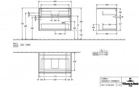 Тумба под раковину Villeroy & Boch Collaro 80х50 см с подсветкой МДФ глянцевый белый C080B0DH