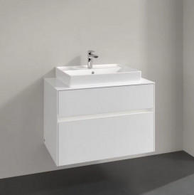 Тумба під раковину Villeroy & Boch Collaro 80х50 см із підсвічуванням МДФ глянсовий білий C080B0DH