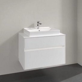 Тумба под раковину Villeroy & Boch Collaro 80х50 см с подсветкой МДФ глянцевый белый C080B0DH