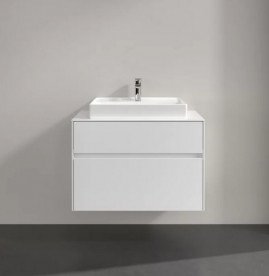 Тумба під раковину Villeroy & Boch Collaro 80х50 см із підсвічуванням ДСП матовий білий C080B0MS