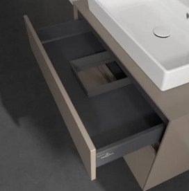 Тумба под раковину Villeroy & Boch Collaro 80х50 см с подсветкой ДСП трюфель серый C080B0VG