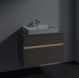 Тумба під раковину Villeroy & Boch Collaro 80х50 см із підсвічуванням ДСП трюфель сірий C080B0VG