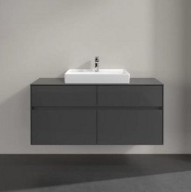 Тумба под раковину Villeroy & Boch Collaro 120х50 см с подсветкой МДФ глянцевый серый C081B0FP