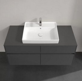 Тумба под раковину Villeroy & Boch Collaro 120х50 см с подсветкой МДФ глянцевый серый C081B0FP