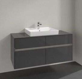 Тумба под раковину Villeroy & Boch Collaro 120х50 см с подсветкой МДФ глянцевый серый C081B0FP