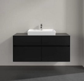 Тумба під раковину Villeroy & Boch Collaro 120х50 см із підсвічуванням МДФ чорний матовий лак C081B0PD