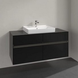 Тумба під раковину Villeroy & Boch Collaro 120х50 см із підсвічуванням МДФ чорний матовий лак C081B0PD