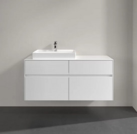 Тумба під раковину Villeroy & Boch Collaro 120х50 см з підсвічуванням МДФ глянсовий білий C082B0DH