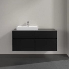 Тумба під раковину Villeroy & Boch Collaro 120х50 см із підсвічуванням МДФ чорний матовий лак C082B0PD