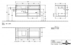 Тумба под раковину Villeroy & Boch Collaro 120х50 см с подсветкой ДСП каменный дуб C082B0RK