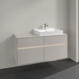 Тумба під раковину Villeroy & Boch Collaro 120х50 см із підсвічуванням ДСП м'який сірий C083B0VK