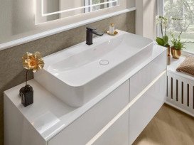 Тумба под раковину Villeroy & Boch Collaro 140х50 см с подсветкой МДФ глянцевый белый C084B0DH