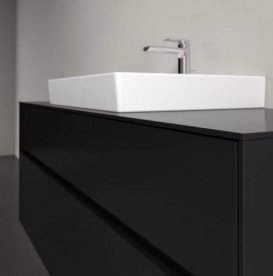 Тумба під раковину Villeroy & Boch Collaro 140х50 см із підсвічуванням МДФ чорний матовий лак C084B0PD