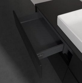 Тумба під раковину Villeroy & Boch Collaro 140х50 см із підсвічуванням МДФ чорний матовий лак C084B0PD