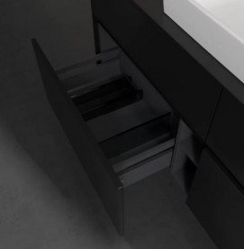 Тумба під раковину Villeroy & Boch Collaro 140х50 см із підсвічуванням МДФ чорний матовий лак C084B0PD