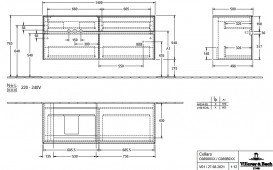 Тумба под раковину Villeroy & Boch Collaro 140х50 см с подсветкой ДСП матовый белый C085B0MS