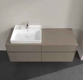 Тумба під раковину Villeroy & Boch Collaro 140х50 см із підсвічуванням ДСП трюфель сірий C085B0VG