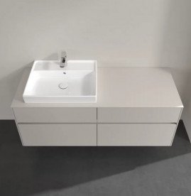 Тумба під раковину Villeroy & Boch Collaro 140х50 см із підсвічуванням ДСП м'який сірий C085B0VK