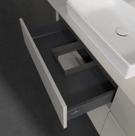 Тумба під раковину Villeroy & Boch Collaro 140х50 см із підсвічуванням ДСП м'який сірий C085B0VK